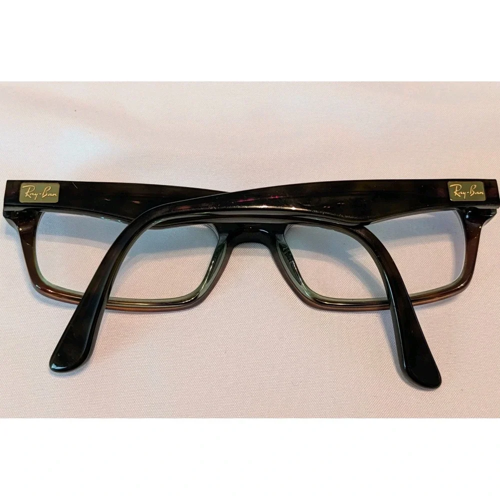 Ray-Ban RB5206 2445‎ Eyeglasses Frame Green Brown Tortoise Rectangle 52-18-140